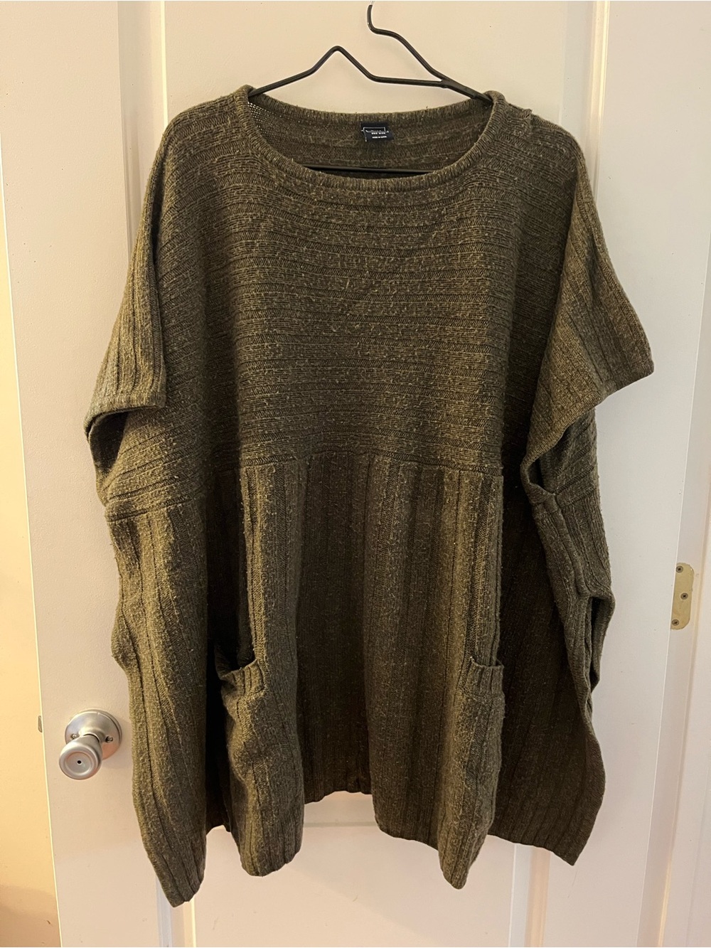 Gap Olive Green Ribbed Knit Sweater Poncho/Tunic